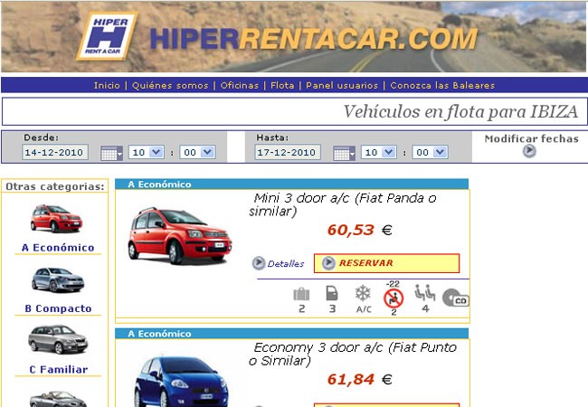 DESARROLLO WEB ALQUILER DE COCHES